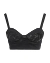 Pinko Denim Woman Top Black Size S Cotton, Lyocell, Polyurethane, Polyester In Black