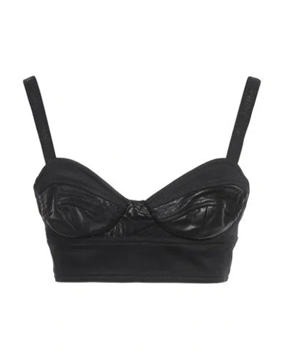 Pinko Denim Woman Top Black Size S Cotton, Lyocell, Polyurethane, Polyester