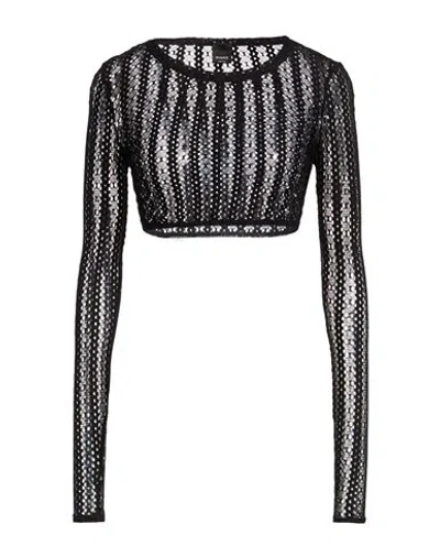 Pinko Woman Top Black Size S Cotton, Polyamide, Elastane