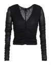Pinko Tulle Sweater In Black