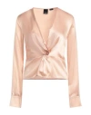 Pinko Woman Top Blush Size 10 Silk, Elastane