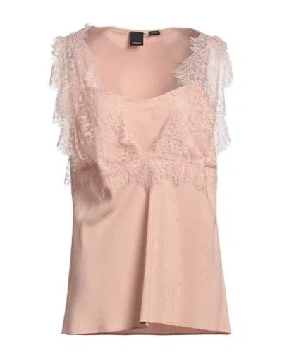 Pinko Woman Top Blush Size 6 Acetate, Silk