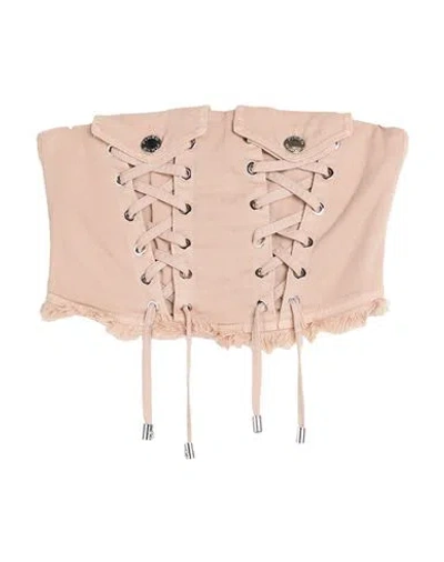 Pinko Woman Top Blush Size 0 Cotton, Elastane