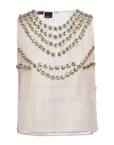Pinko Woman Top Blush Size Xs Silk, Metal