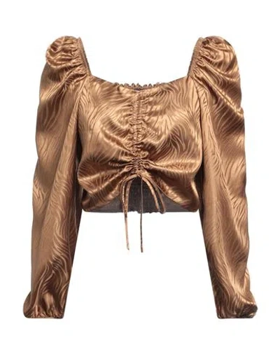 Pinko Woman Blouse Bronze Size 8 Polyester In Yellow