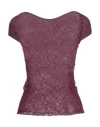 Pinko Woman Top Burgundy Size L Nylon, Elastane In Pink