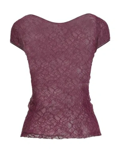 Pinko Woman Top Burgundy Size L Nylon, Elastane