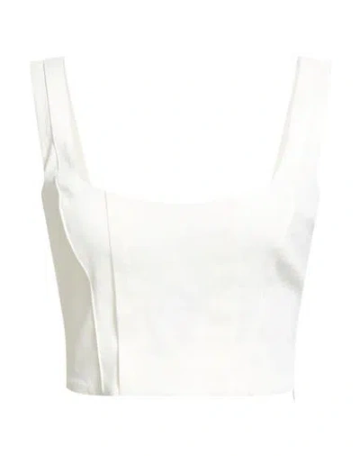 PINKO PINKO WOMAN TOP CREAM SIZE 4 LINEN, VISCOSE, ELASTANE