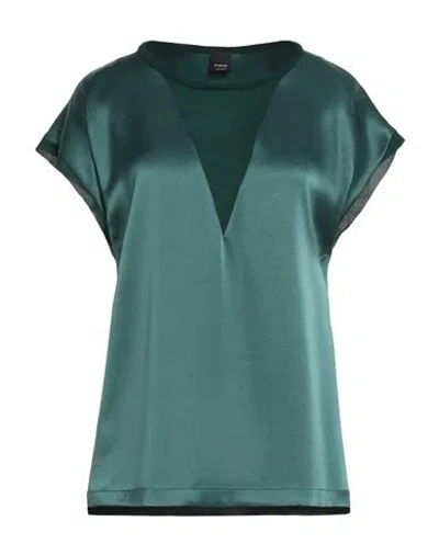 PINKO PINKO WOMAN TOP DARK GREEN SIZE 10 ACETATE, POLYESTER