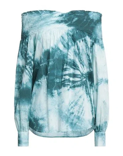 Pinko Woman Blouse Deep Jade Size 0 Cotton In Green
