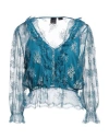 Pinko Woman Top Deep Teal Size 4 Polyamide, Viscose In Green