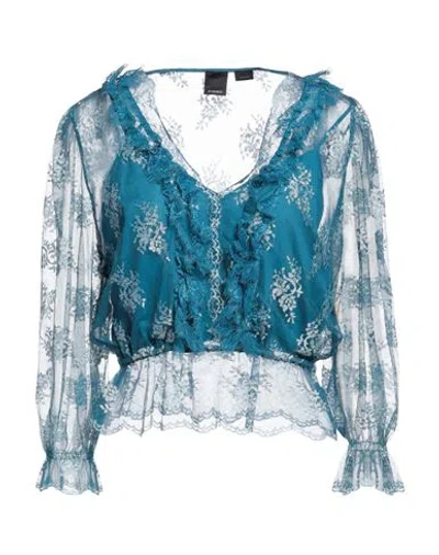 Pinko Woman Top Deep Teal Size 4 Polyamide, Viscose In Green