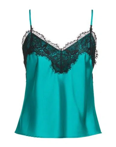 Pinko Woman Top Emerald Green Size 6 Polyester, Polyamide