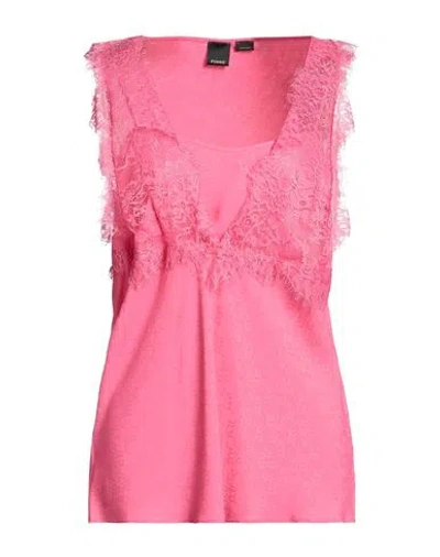 Pinko Woman Top Fuchsia Size 8 Acetate, Silk