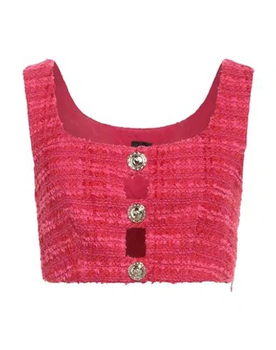 Pinko Woman Top Fuchsia Size 2 Cotton, Polyester, Acrylic, Wool, Textile Fibers