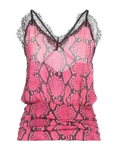 Pinko Woman Top Fuchsia Size 4 Polyester, Polyamide