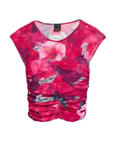 Pinko Woman Top Fuchsia Size M Polyamide In Multi