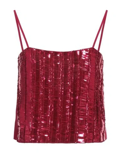 Pinko Woman Top Garnet Size 6 Polyester In Red