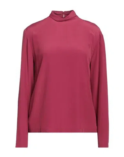 Pinko Woman Top Garnet Size 4 Acetate, Silk In Red