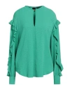 Pinko Woman Top Green Size 6 Acetate, Silk