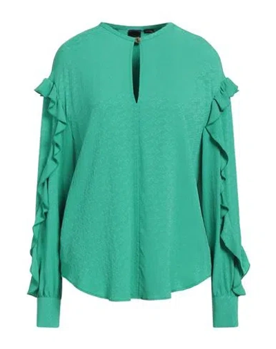 Pinko Woman Top Green Size 6 Acetate, Silk In Green