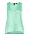 Pinko Sleeveless Satin Top Scoop Neck In Multi