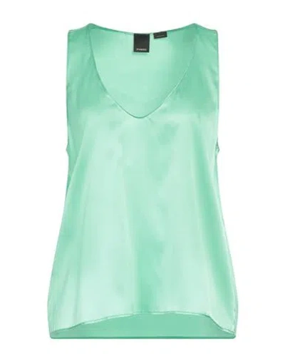 PINKO PINKO WOMAN TOP GREEN SIZE 8 SILK, ELASTANE
