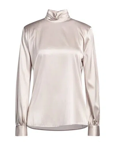 Pinko Woman Top Grey Size 8 Silk, Elastane In Gray