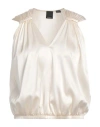 Pinko Woman Top Ivory Size 6 Silk, Elastane In White
