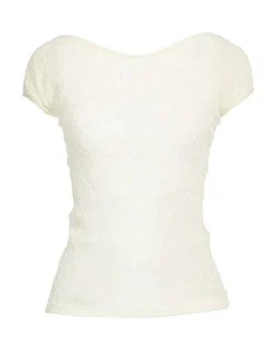 Pinko Woman Top Ivory Size S Nylon, Elastane In White