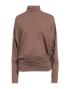 Pinko Draped High-neck Long-sleeve Top In Beige
