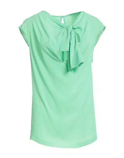 Pinko Woman Top Light Green Size 4 Acetate, Silk