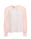 Pinko Woman Top Light Pink Size 8 Acetate, Silk
