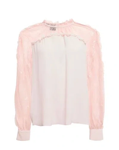 Pinko Woman Top Light Pink Size 8 Acetate, Silk