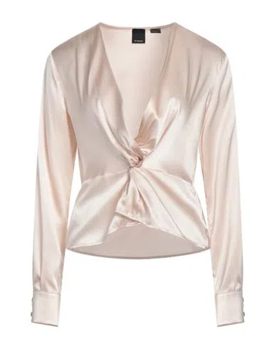Pinko Woman Top Light Pink Size 10 Silk, Elastane