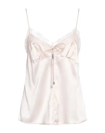 Pinko Woman Top Light Pink Size 4 Silk, Elastane, Polyester