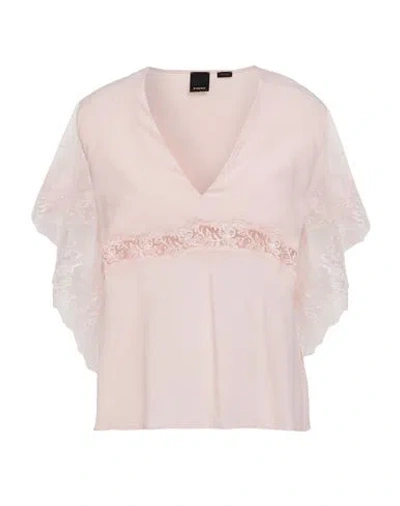 Pinko Woman Top Light Pink Size 6 Acetate, Silk, Polyester, Polyamide