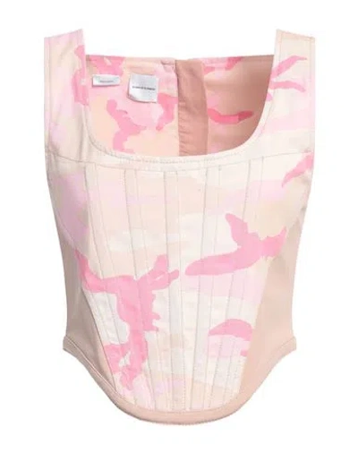Pinko Woman Top Light Pink Size 6 Cotton