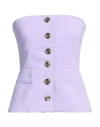 Pinko Woman Top Mauve Size 6 Polyester, Elastane In Purple