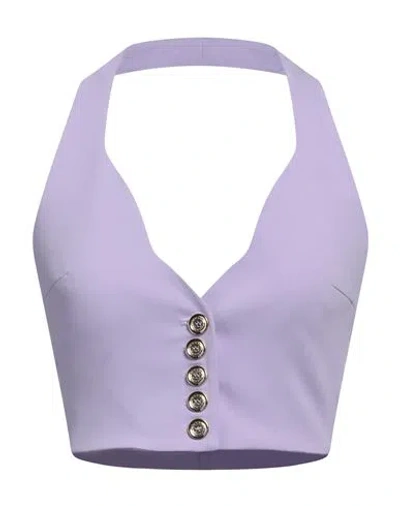 Pinko Woman Top Lilac Size 8 Polyester, Elastane In Purple
