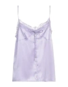 Pinko Woman Top Lilac Size 8 Silk, Elastane, Polyester In Purple