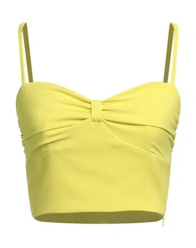Pinko Woman Top Lime Green Size 10 Polyester, Elastane