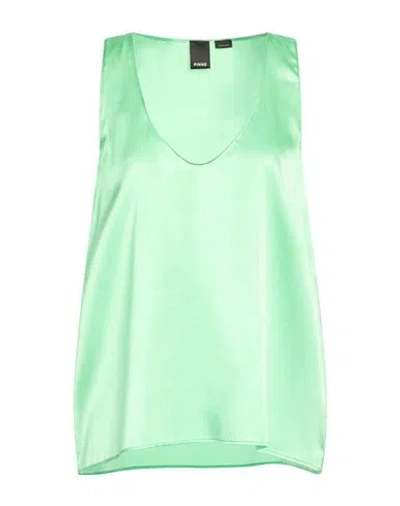 Pinko Woman Top Lime Green Size 10 Silk, Elastane