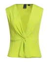 Pinko Woman Top Lime Green Size 4 Acetate, Silk In Green