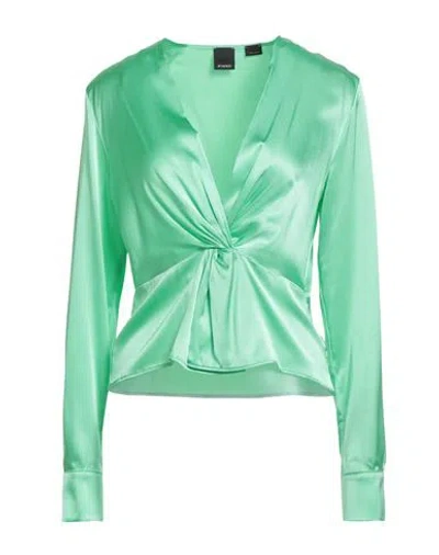 Pinko Woman Top Lime Green Size 8 Silk, Elastane In Multi
