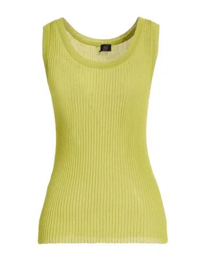 Pinko Woman Top Lime Green Size M Cotton, Polyamide