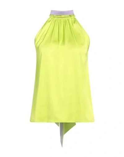 Pinko Woman Top Lime Green Size M Polyester, Elastane