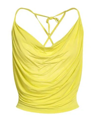 Pinko Woman Top Lime Green Size S Viscose, Elastane