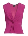 Pinko Woman Top Mauve Size 6 Acetate, Silk In Magenta