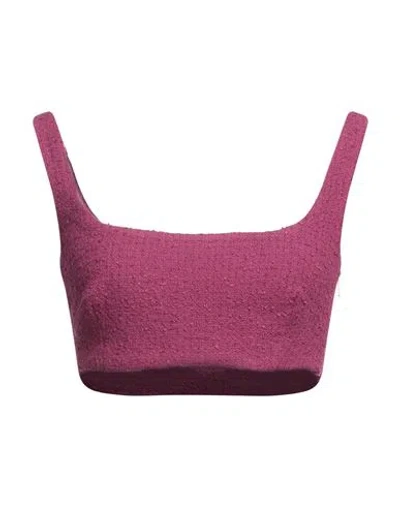 Pinko Woman Top Mauve Size 8 Cotton, Polyester, Acrylic In Purple